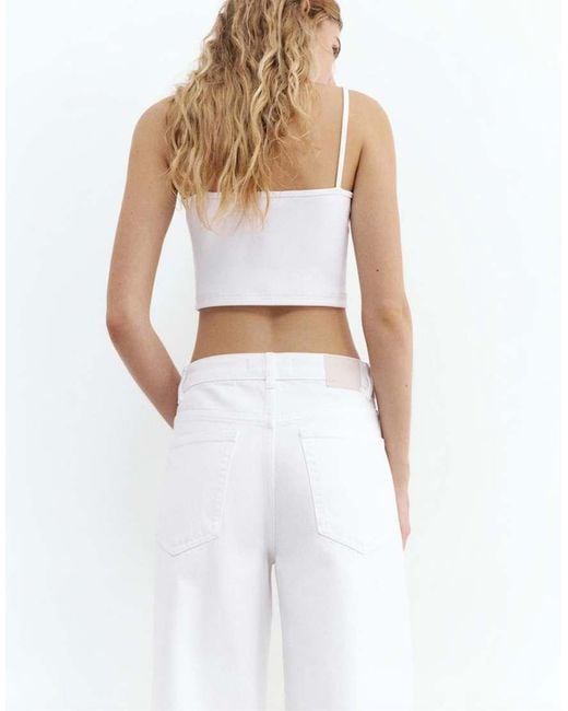 Pull&Bear White Loose Oversize Jeans