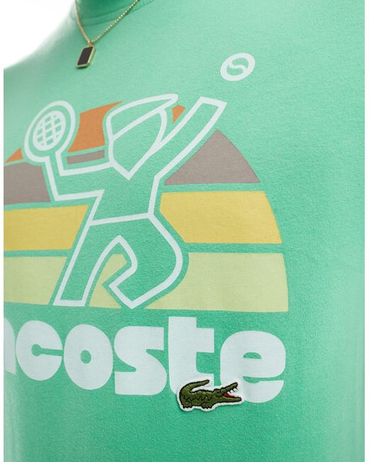 Lacoste Green Graphic Front Short Sleeve T-shirt for men