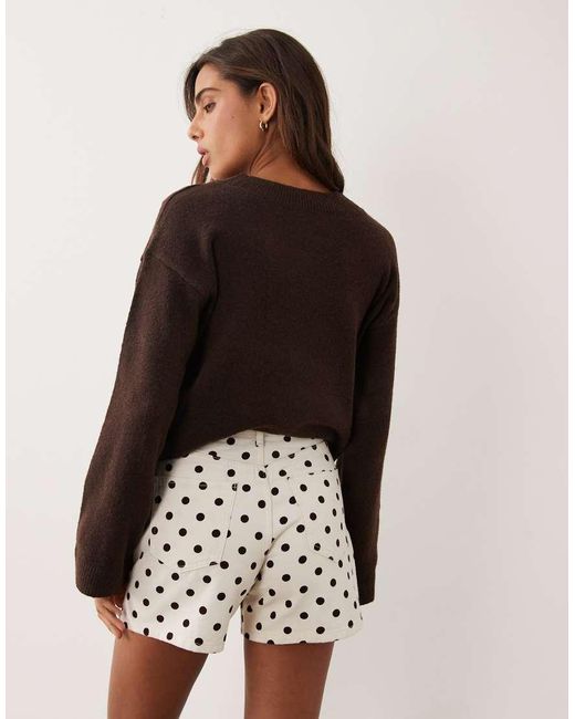 Miss Selfridge Natural Denim Short