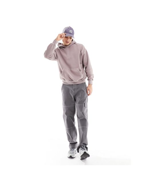 Essential - felpa color malva con cappuccio vestibilità comoda di Abercrombie & Fitch in Purple da Uomo