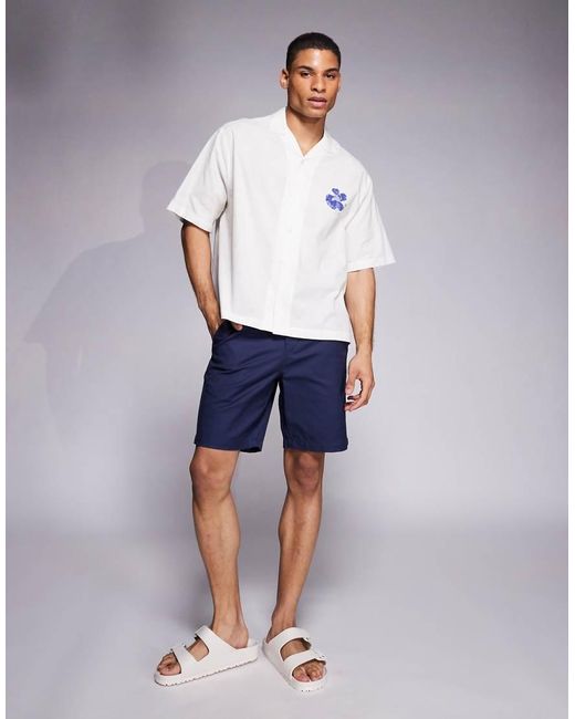 Camicia Oversize Con Stampa A Fiori E Rever di ASOS in Blue da Uomo