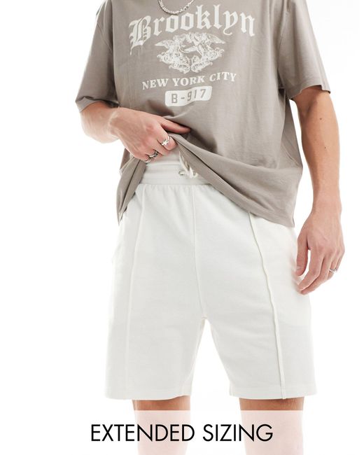 ASOS White Slim Pique Shorts for men