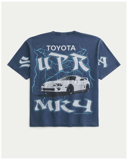 Hollister Blue Boxy Toyota Supra Graphic Tee for men