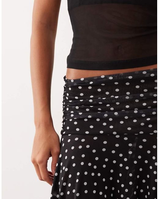 ASOS Black Sheer Mesh Hanky Hem Skirt