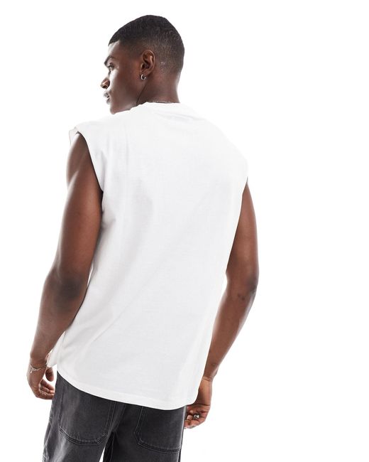 Another Influence White 2 Pack Oversized Tank Tops for men