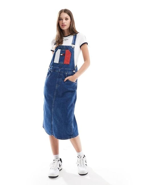 Tommy Hilfiger Blue Flag Dungaree Dress