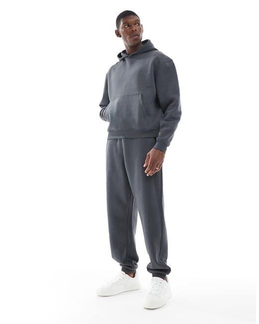 Sudadera Gris Básica De Corte Cuadrado Extragrande Con Capucha De ASOS de hombre de color Blue