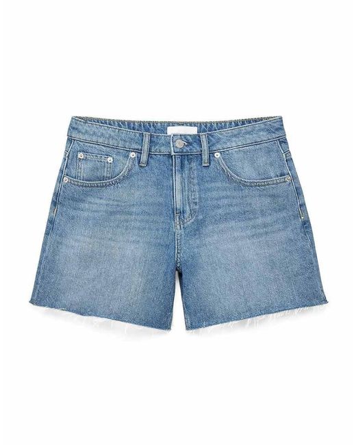 NA-KD White Mid Waist Denim Shorts