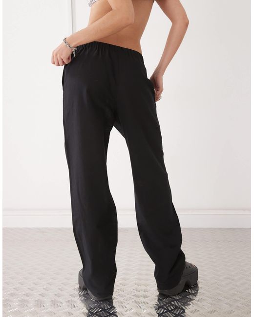 Monki Black – leinenhose