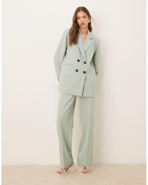 Y.A.S Green Oversized Double Breasted Tailored Blazer Co-ord