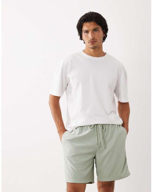 ASOS Natural Oversized Ribbed Short for men