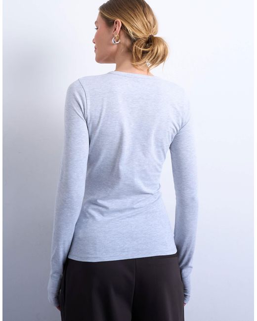 TOPSHOP White – asymmetrisches, langärmliges oberteil