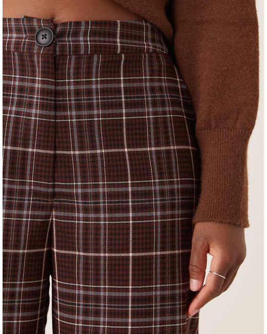 ASOS Brown Tailored Relaxed Straight Leg Trousers