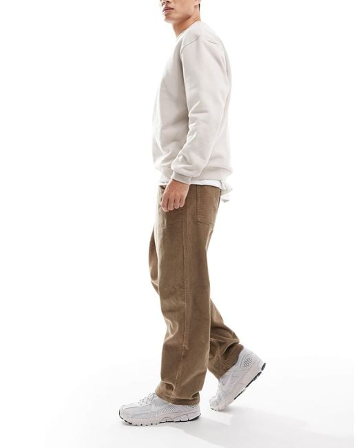 ASOS Natural Oversized Tapered Pull-on Pants for men
