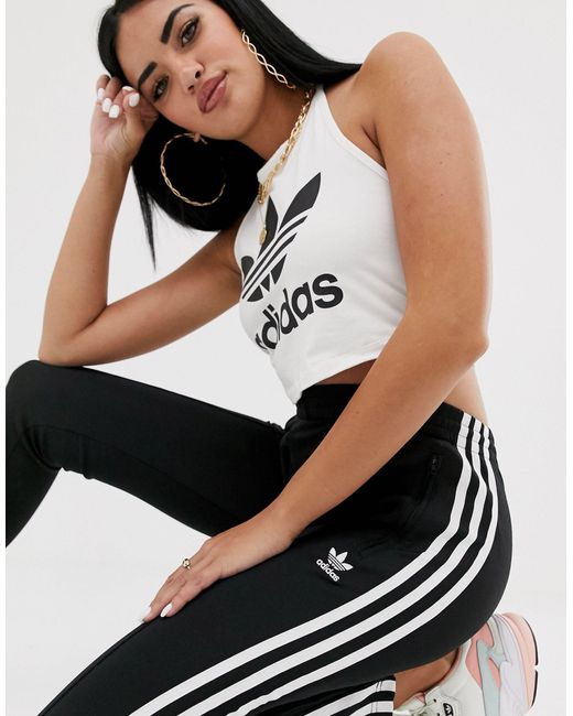 adidas originals three stripe cigarette pants in black