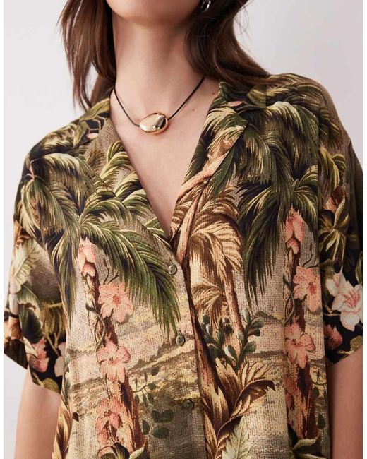 ASOS Natural Bowling Shirt Dress