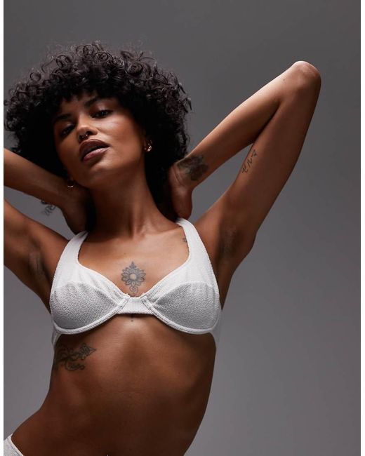 ARKET Brown Mix & Match Crinkle Bubble Wire Bikini Top