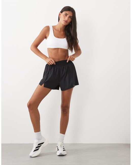 4505 Gray Active High Waist 2-In-1 Tennis Shorts With Ball Pocket