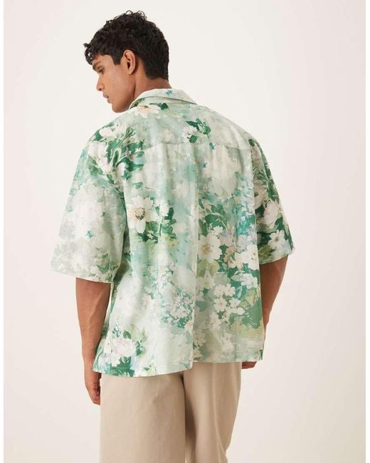 Camicia Oversize Con Stampa Floreale E Rever di ASOS in Green da Uomo