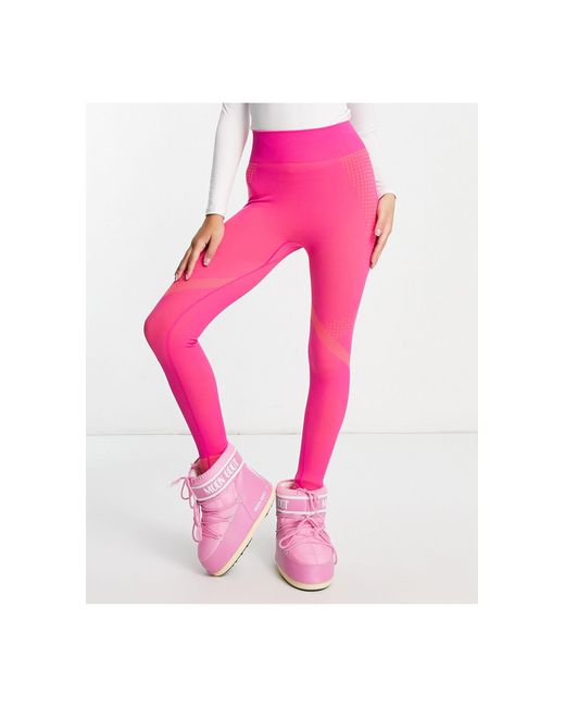 Leggings base layer da sci fucsia senza cuciture di Liquorish in Rosa | Lyst