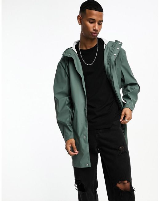 Chubasquero Engomado Impermeable De ASOS de hombre de color Verde Lyst