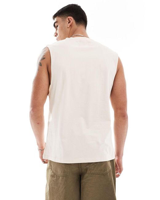 Camiseta blanca extragrande sin mangas ADPT de hombre de color White
