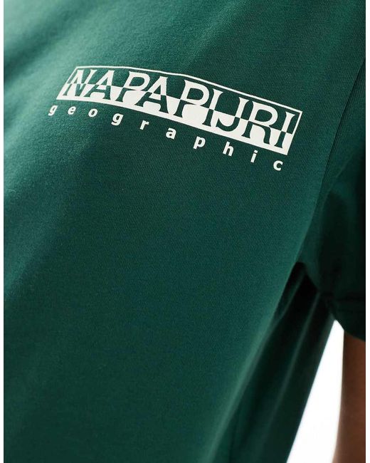 Napapijri Green Mele Landscape Backprint T-shirt