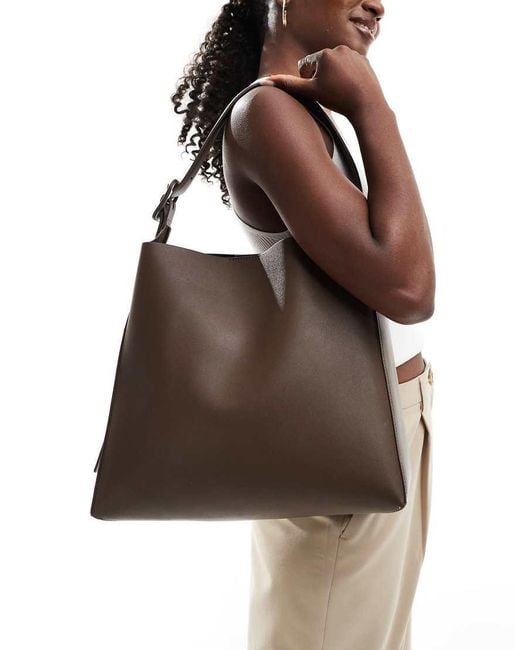 Mango Brown Adjustable Strap Handbag