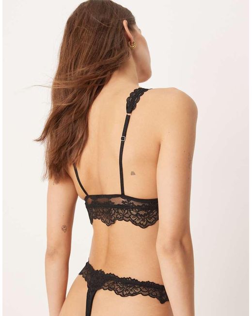 ASOS Black Lyla All Over Lace Thong