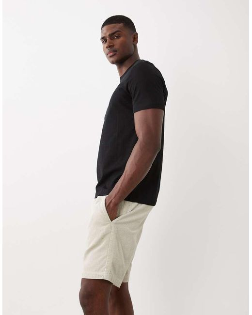 Only & Sons White Pull On Corduroy Shorts for men