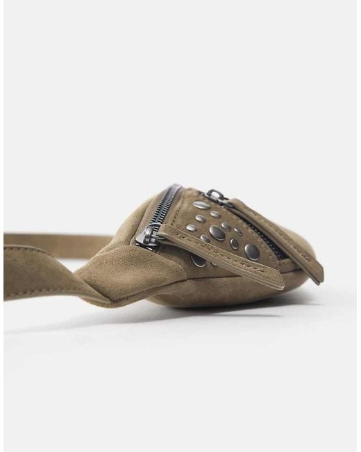Pull&Bear Gray Studded Belt Bag