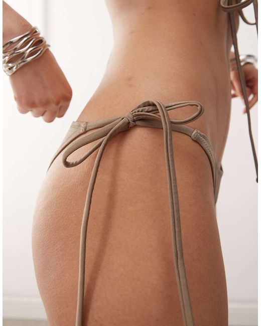 Weekday Brown Side Tie Bikini Bottoms