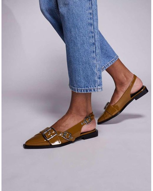 Steve Madden Blue Grezly Buckle Detail Sling Back Shoe