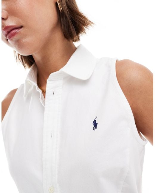 Robe chemise avec logo Polo Ralph Lauren en coloris White