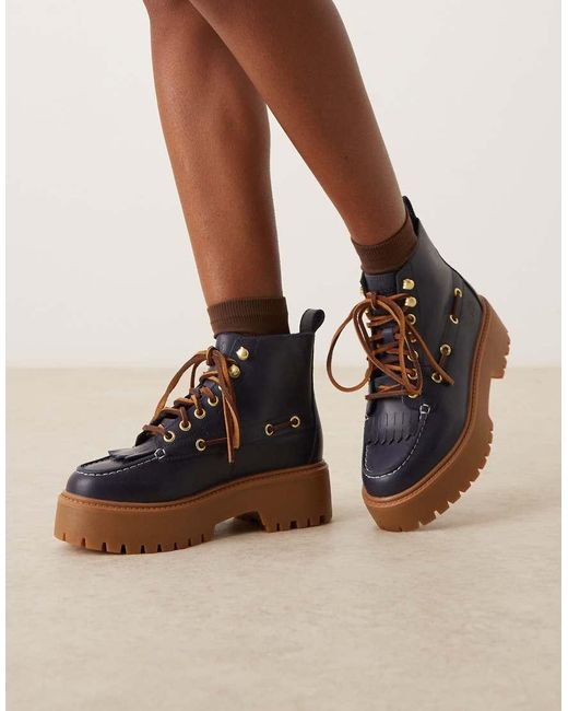 Timberland Black Stone Street 7 Eye Platform Boots
