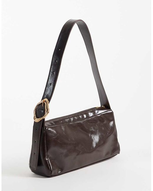 Vero Moda Black Square Shoulder Bag With Gold Hardware