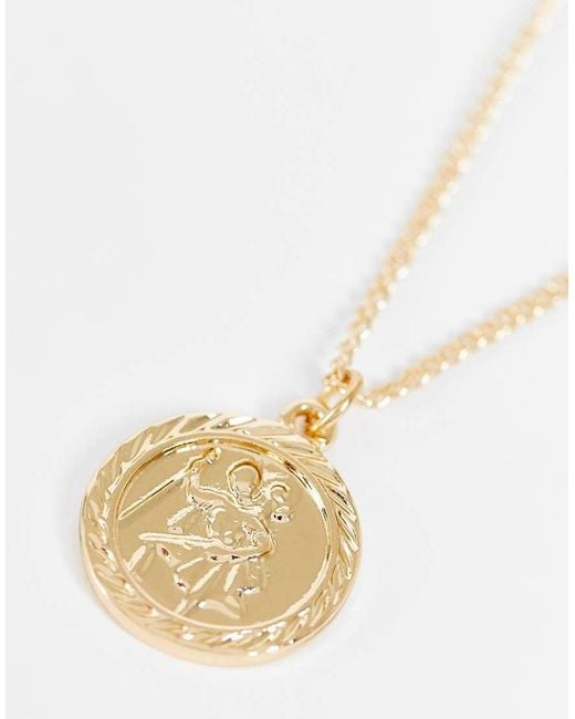 Reclaimed Vintage Metallic Unisex St Christopher Necklace