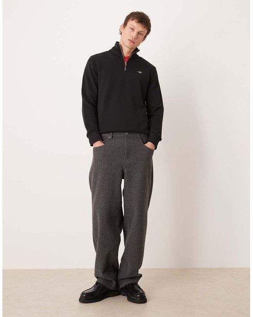 Gant Black 3/4 Zip Up Sweatshirt for men