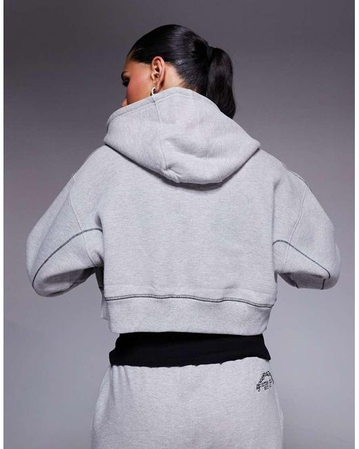 Good For Nothing Gray Cropped Zip Through Hoodie