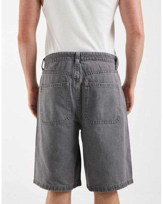 ASOS Gray Circular Design Collection Denim Jorts for men