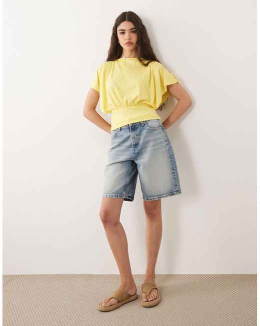 ASOS Yellow Multi Way Button Up Top