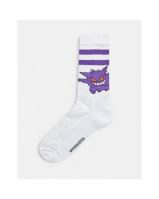 ASOS Purple Pokemon Sport Socks With Gengar for men