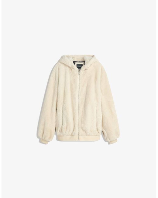 Bershka – kunstpelzjacke in Gray für Herren