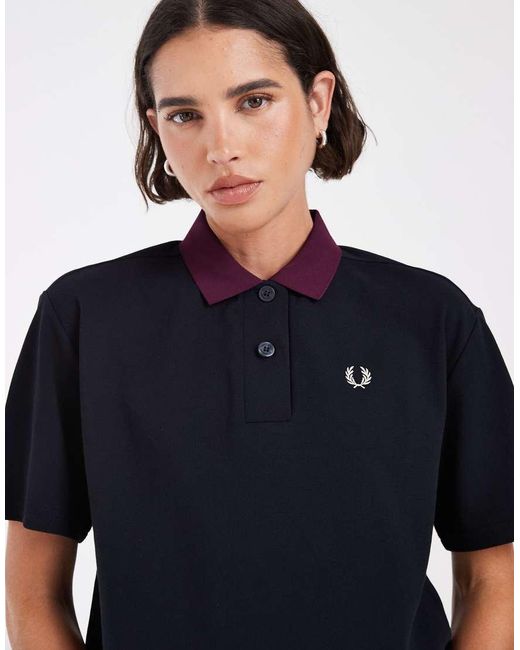 Fred Perry Blue Contrast Hem Polo Shirt