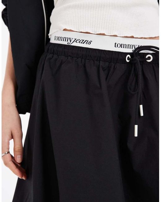 Tommy Hilfiger White Poplin Mini Skirt With Logo Waistband