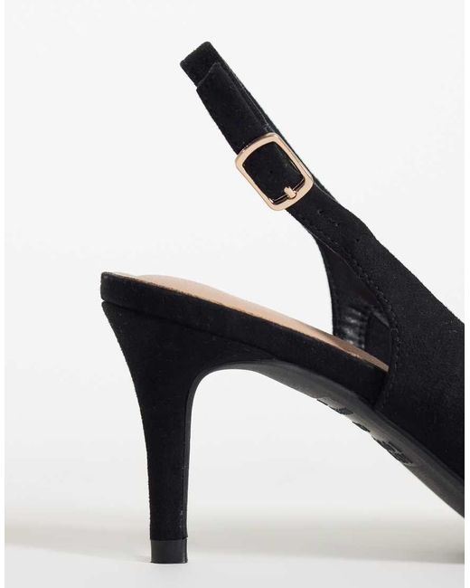 New Look Black Suedette Slingback Heel Shoes