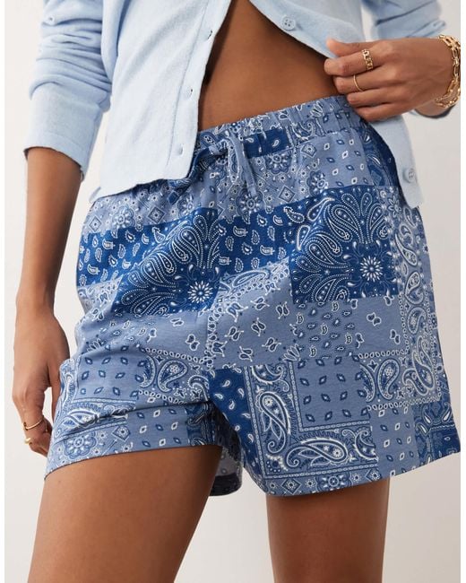 Threadbare Blue Jersey Pull On Shorts With Drawstring