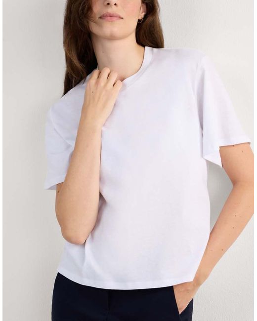 Intimissimi White Boxy Fit Short-Sleeved Cotton Top