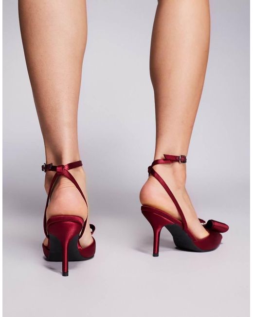 New Look Pink Satin Bow Court Heels
