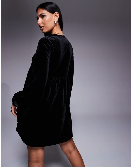 New Look Blue – mini-hängerkleid aus samt